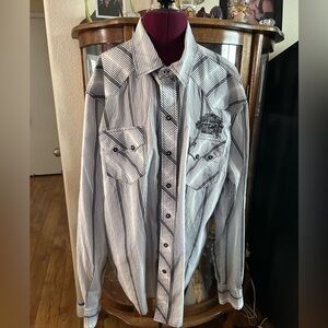 Cinch Western Striped Black and White Men's Shirt